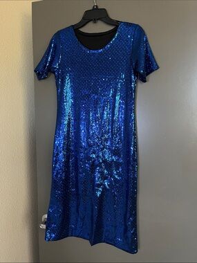 Blue Sequin Dress